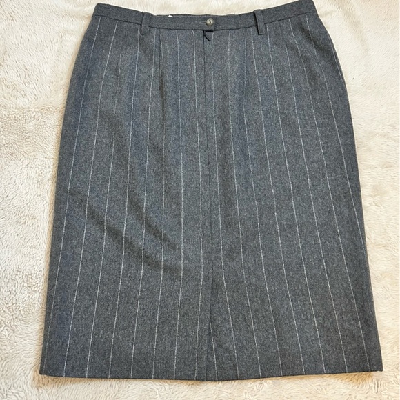 Hauber made in Germany | Woolmark Blend Gray Pinstripe Pencil Skirt Size 14 - Picture 11 of 12